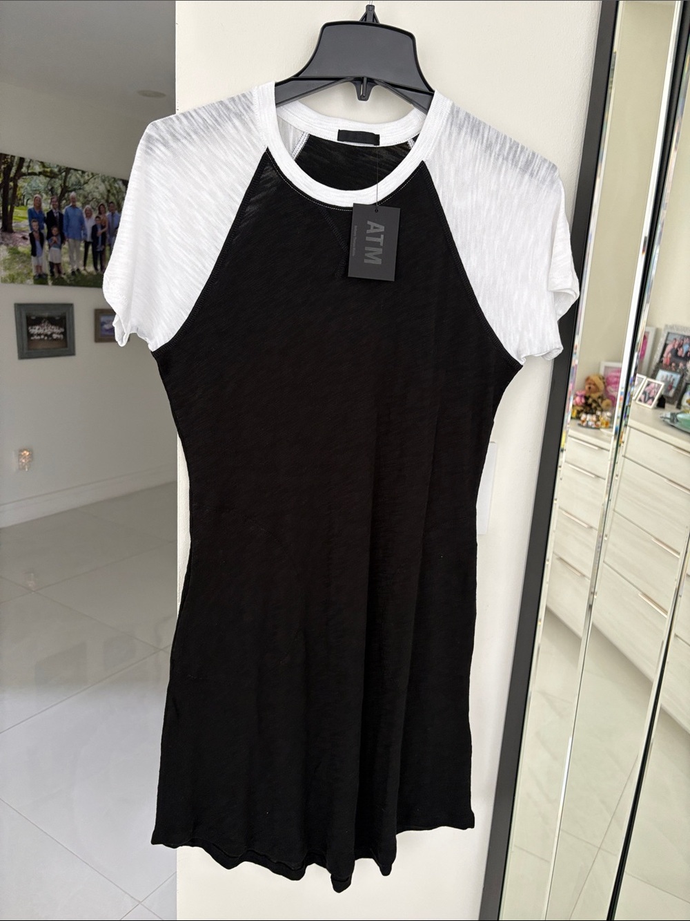 ATM Anthony Thomas Melillo Black and White Mini Dress